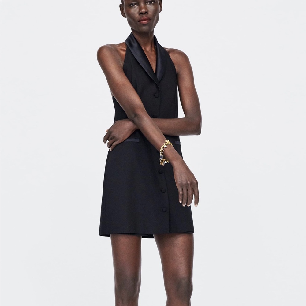 Zara contraating satin dress